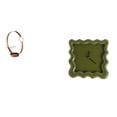 thumbnail image 1 of Elegante estante metálico y organizador de reloj de pared silencioso para cocina, baño, , estudio y decoración moderna del hogar., 1 of 8