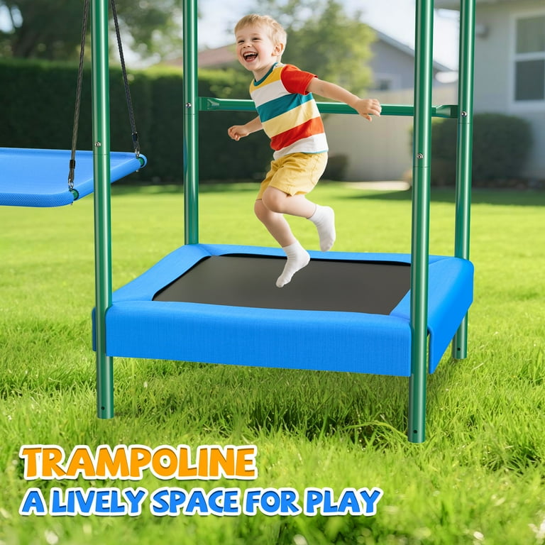 Metal Swing Sets for Backyard, Heavy-Duty Outdoor Kids Playsets