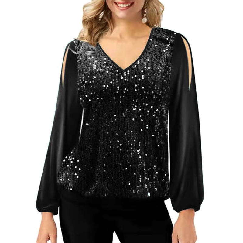 Black Sequin Shirts