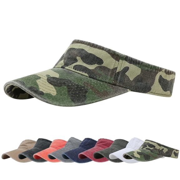 Minzimin Sport Sun Visor Hats Cotton Ball Caps Empty Top Baseball Sun Cap for Men Women 1Pack