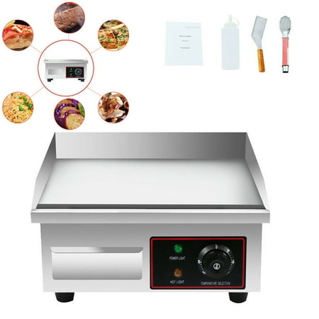 

15 Commercial Electric Countertop Griddle Flat Top Grill 1500W Non-Stick