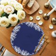 thumbnail image 3 of Round Placemats Set of 4 Navy Blue Coral Place Mats Washable Woven Placemat Coastal Marine Life Circle Braided Table Mat for Kitchen Dining Table Party Home Decor 15 Inch, 3 of 8