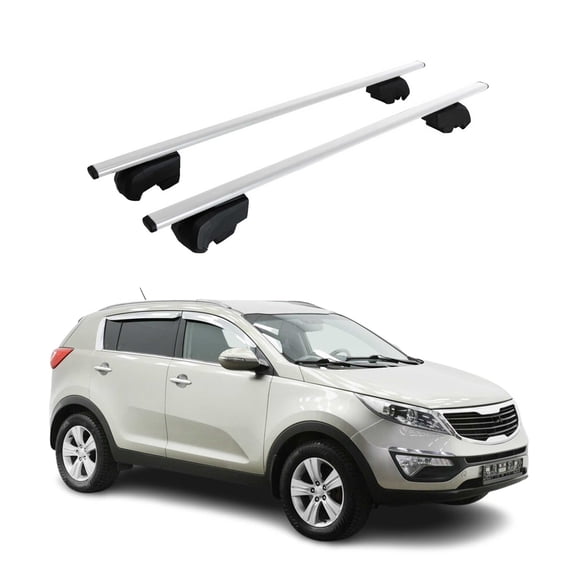 For 2011-2016 Kia Sportage Roof Racks Luggage Carrier Cross Bars Iron Gray 2Pcs