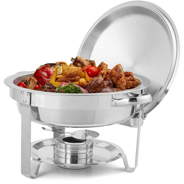 ROVSUN 5 Qt Stainless Steel Round Chafing Dish Buffet Set with Lid