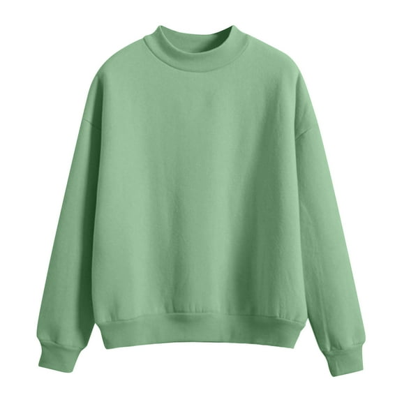 Children's Cute Sweatshirt Casual Round Neck Long Sleeved Sports Hoodie Solid Color Hooded Daily Top Green 11 Years
