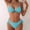 Blue, variant on Womens Swimsuits Women Solid Color Lace-Up Split Swimsuit Bikini Beach Hot Spring Two-Piece Swimsuit Suit