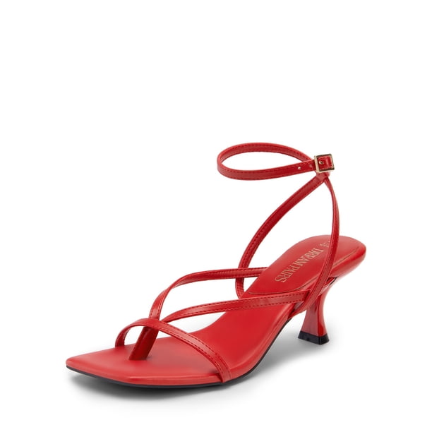 Sandalia DREAM PAIRS Sylvestra Roja Tacón Kitten 6.5 cm