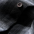thumbnail image 4 of kamemir Linen Shirts for Men Men's Plaid Shirts Long Sleeved Button Down Lapel Coats Casual Loose Jackets Pockets Fall And Winter(Black,L), 4 of 5