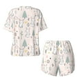 thumbnail image 6 of "Wukai Rabbit Forest Women's Pajama Set - Short-Sleeve Top and Shorts with Elastic Waistband and Pockets for Loungewear, Yoga, and Casual Wear-X-Large, 6 of 8