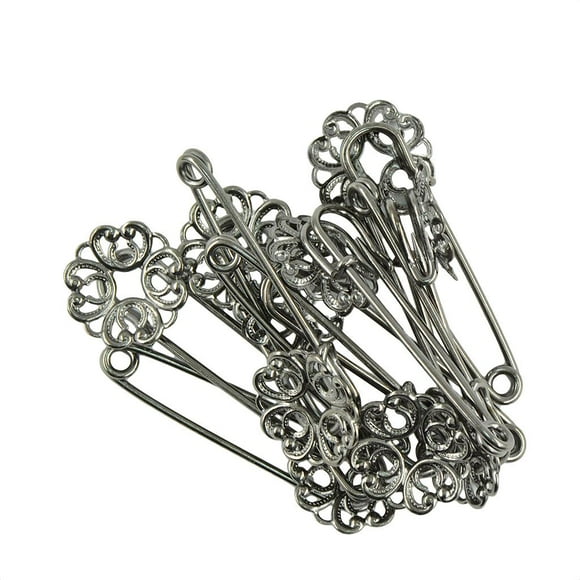 10PCS pines de hiyab Zulema Broche de Seguridad negro