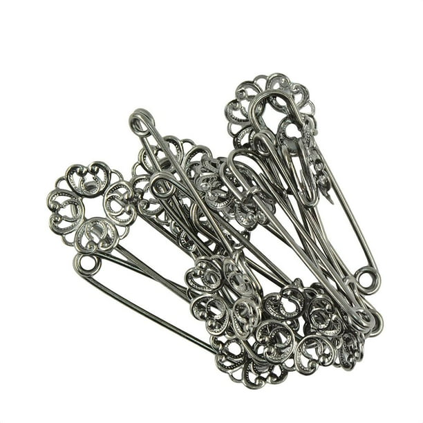 10PCS pines de hiyab Zulema Broche de Seguridad negro