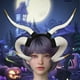 thumbnail image 3 of Diadema de cuerno de oveja de demonio, tocado de cuerno de diablo, diadema para Halloween Blanco, 3 of 8