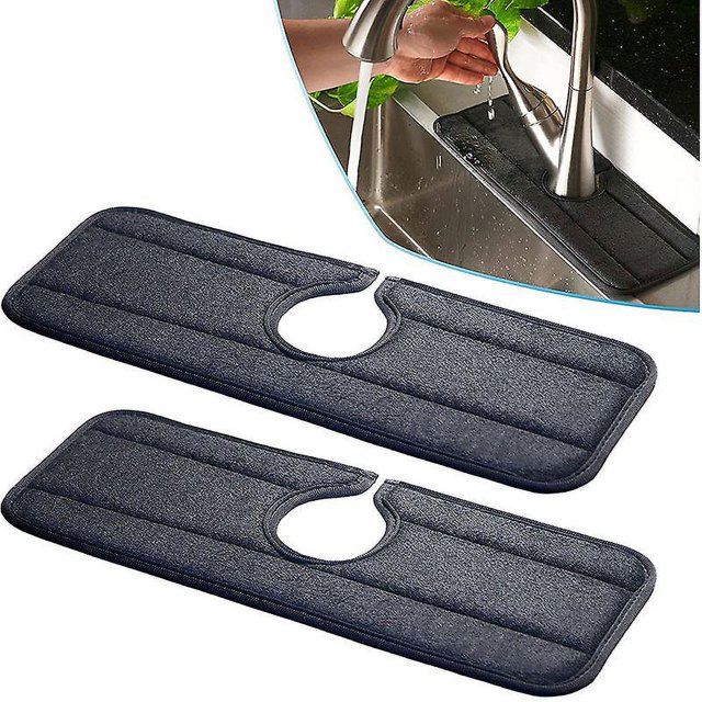 Paquete de 2 almohadillas absorbentes para grifos de cocina y baño. Rojo Verde Cocina, Decoración y Otros