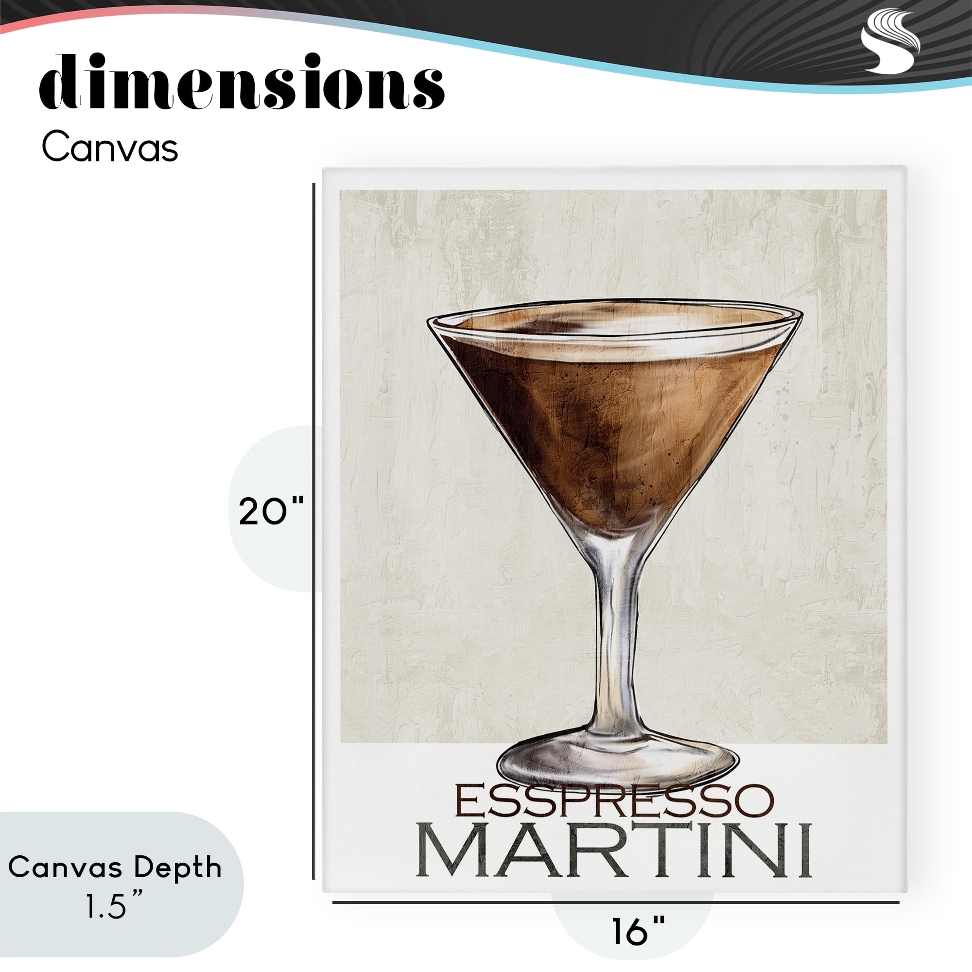 Stupell Industries Sophisticated Espresso Martini Canvas Wall Art, design by Kim Allen