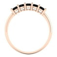 thumbnail image 5 of 0.35 ctw Wedding Band for Women - 18K Rose Gold Natural Onyx Stackable Eternity Ring, 5 of 6