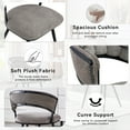 thumbnail image 5 of TesNus Gray Velvet Dining Chairs Set of 2, 30.5 Inch Tufted Upholstered Accent Chairs with Black Metal Legs for Dining Room Kitchen Living Room, 5 of 9