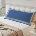 thumbnail image 5 of Blue Geometric Body Pillow Cover 20x54, White Greek Key Design Abstract Modern Art Decorative Pillowcase with Zipper, Microfiber Pillow Protector, Soft Breathable Long Lumbar Pillowcases for Women, 5 of 9
