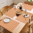 thumbnail image 5 of Orange Placemats Set of 6 Country French Rustic Buffalo Plaid Modern Art Place Mats Indoor Wipeable Table Mats Washable Cloth Dining Table Placemats for Kitchen Holiday Party Home Decor 13x19 Inch, 5 of 9