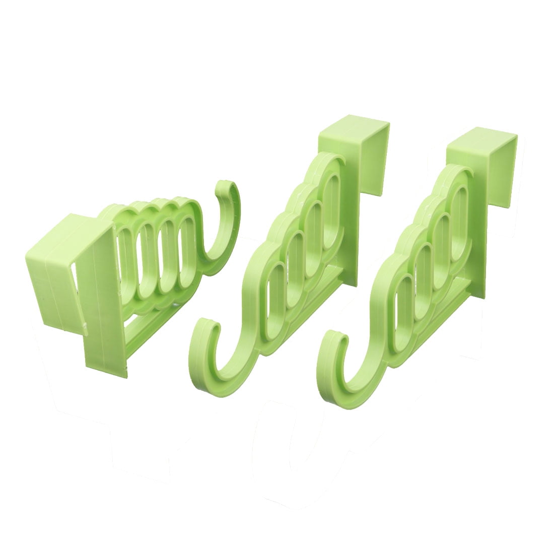 Household Plastic Over Door Wardrobe Clothes Towel Bags Hook Hanger Green 3 Pcs