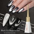 thumbnail image 1 of Esmalte de uñas blanco de cerámica con efecto ojo de gato, pegamento para esmalte de uñas, esmalte de uñas blanco de porcelana brillante, 10 ml por uña., 1 of 2