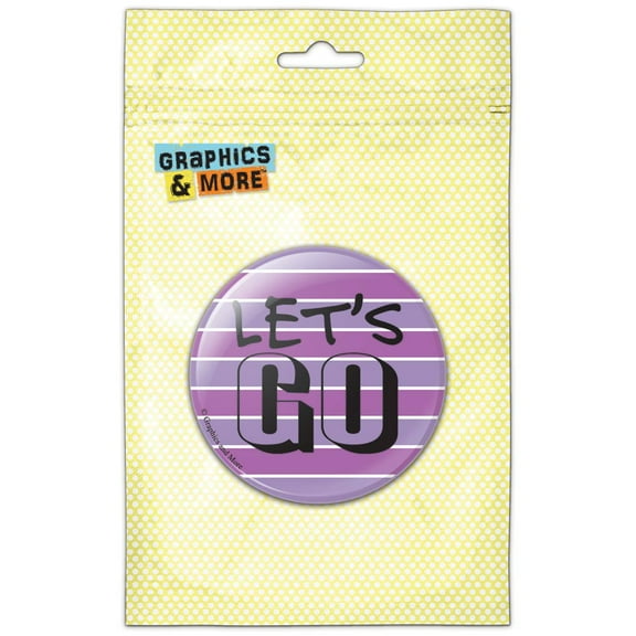 Let's Go Purple Stripes Pinback Button Pin Badge