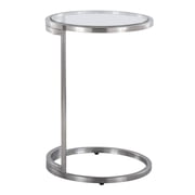 LumiSource Stainless Steel, Clear Glass Round Zenn End Table