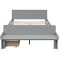thumbnail image 6 of Tabaray Full Size Bed Frame with 2 Storage Drawers, Wooden Platform Bed with Footboard Bench and Headboard, Modern Montessori Bed for Boys Girls Bedroom, No Box Spring Needed, Gray, 6 of 14