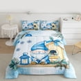 thumbnail image 2 of Manfei Merry Christmas Full Size Comforter Sets,Cute Blue Gnome Bedding Comforter Set,Rustic Xmas Flower Bedding Sets For Girls Teens,Microfiber Bedroom Decor Reversible,3pcs, 2 of 8