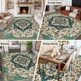 thumbnail image 5 of Area Rug for Living Room, Beige Turquoise Boho Non-Slip Indoor Large Carpet for Bedroom/Dining Room, Medieval Vintage Ethnic Floral Washable Low-Profile Rectangle Floor Runner Rugs - 6 x 9 Ft, 5 of 7