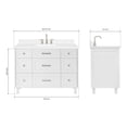 thumbnail image 4 of ARIEL Monroe 48 Inch Single Rectangle Sink Bathroom Vanity With Carrara White Quartz Countertop 1.5 Inch Edge In White, 4 of 7