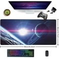 thumbnail image 2 of Planets & Nebula Space Extended Gaming Mouse Pad - 35.4x15.7in Large Desk Mat, Non-Slip Rubber Base, Stitched Edges, Perfect for Work, Game, Office, Home, 2 of 6