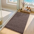thumbnail image 6 of FRABE Luxury Bathroom Rug, Ultra Soft Quick Dry Bath Mat, Non-Slip Absorbent Thick Chenille Bath Rug, Cozy Braid Design Floor Mat for Bathtub, Sink, Laundry, Bedroom, Brown, 16"x24", 6 of 9