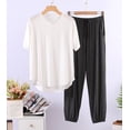 thumbnail image 1 of Pijamas coreanos de manga corta para mujer, ropa de dormir de Modal, suelta, talla grande, cómoda, ropa de noche, 1 of 4