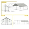 thumbnail image 4 of Thanaddo Large Metal Chicken Coop with Spire Roof, Waterproof & UV Cover for Backyard Farm (10' L x 26' W x 6.56' H), 4 of 10