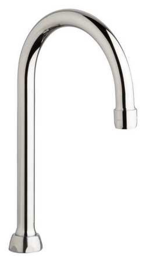 CHICAGO FAUCETS GN2AH8E3JKABCP Gooseneck Spout, Brass