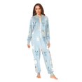 thumbnail image 2 of FORMRS Onesies Pajama for Adults Unisex Hoodie Winter Jumpsuit One Piece Sleepwear, Sizes S-2XL, Blue Rabbits, 2 of 7