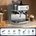 thumbnail image 6 of Semi-Automatic Espresso Machine with Grinder & Milk Frother, 20 Bar Professional Pressure,95Oz Removable Large Water Tank, Coffee Maker for Cappuccino/Latte/Macchiato, Design for Home Barista, 6 of 7
