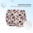 thumbnail image 2 of Rocae Retro Red Black Roses for Girls' Cotton Boxer Briefs, Soft Mid-rise Panties-Large, 2 of 5