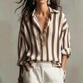 thumbnail image 2 of Horkkom Striped Shirt Women Long Sleeve Button Down Shirts Casual Loose Work Dress Shirts L, 2 of 7