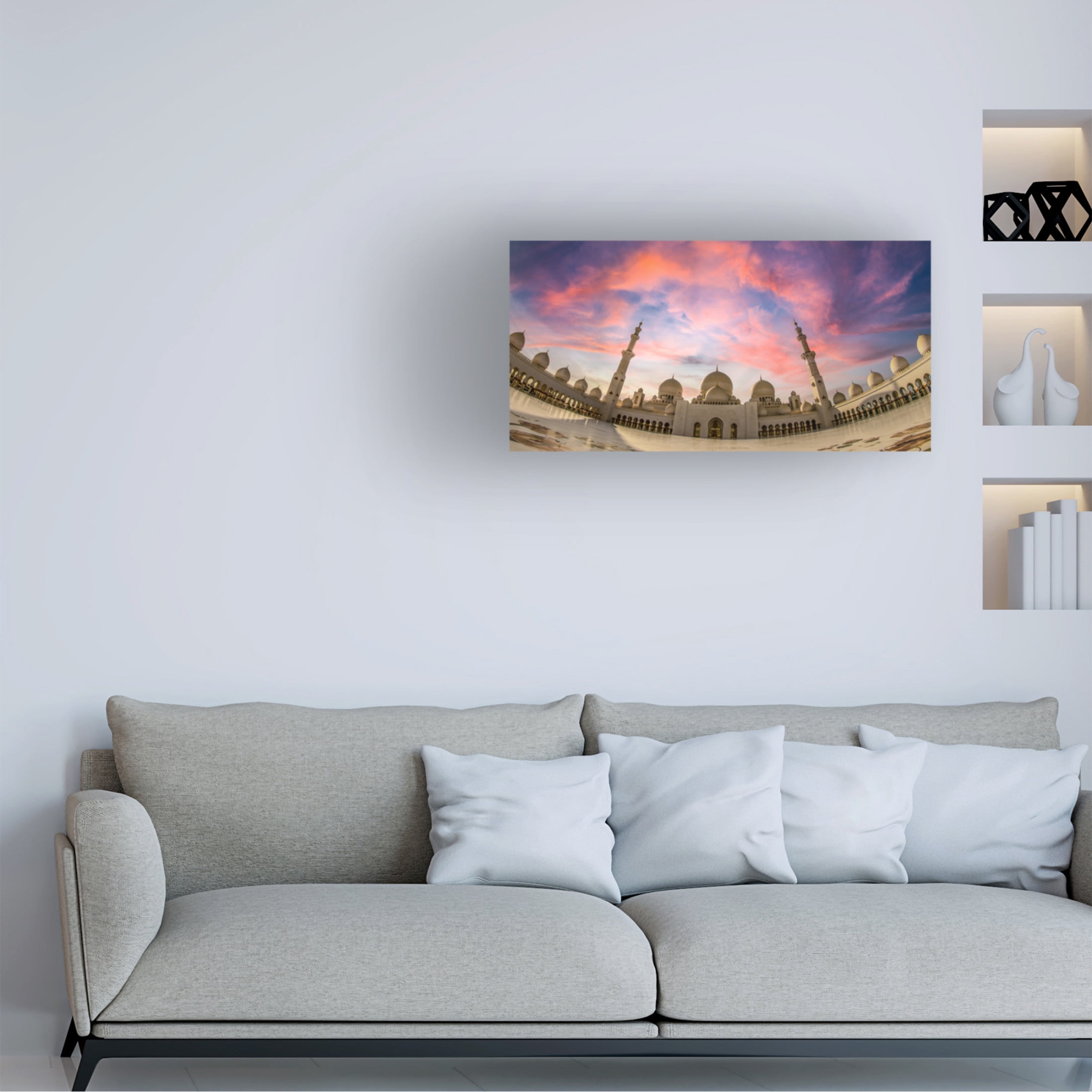 Trademark Fine Art Emil abu milad Sheikh Zayed Grand Mosque Sunset Canvas Wall Art