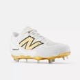 thumbnail image 3 of New Balance Fresh Foam X 3000v7 L3000GS7 White/Gold Width 2E Baseball Shoes, 3 of 6