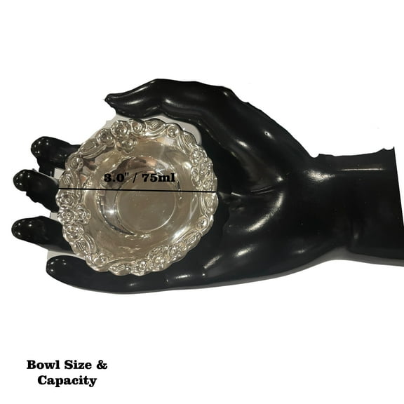 925 Sterling Silver Hallmarked Designer Nakashi Puja Bowl - Style#12 Bowl Size & Weight: 3.0" Bowl (C=75ml)