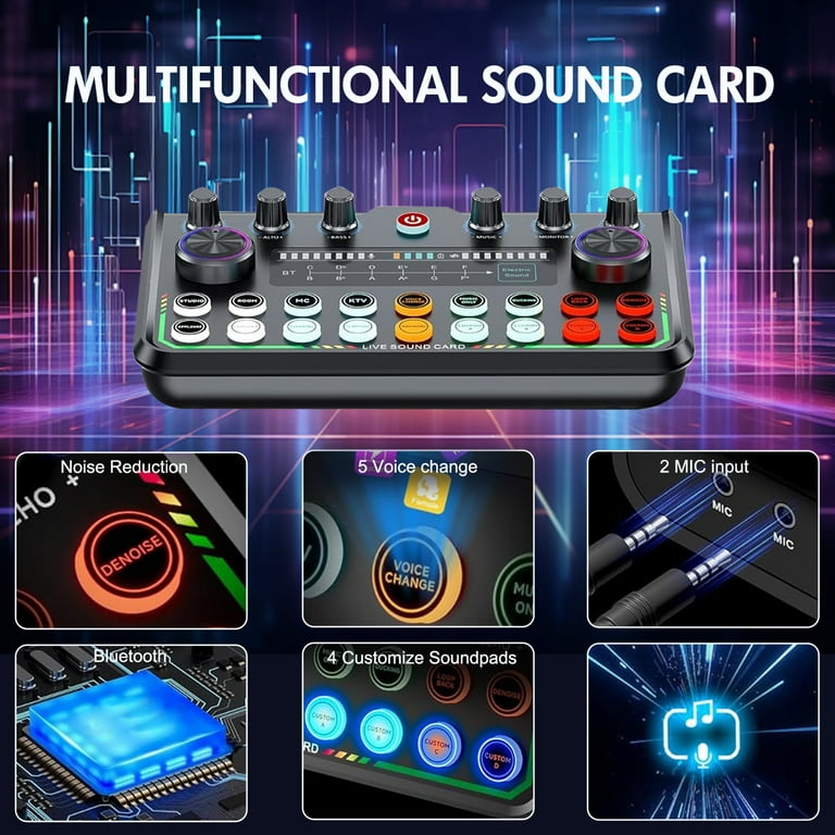 Podcast Equipment Bundle for 2, Audio Interface with Condenser