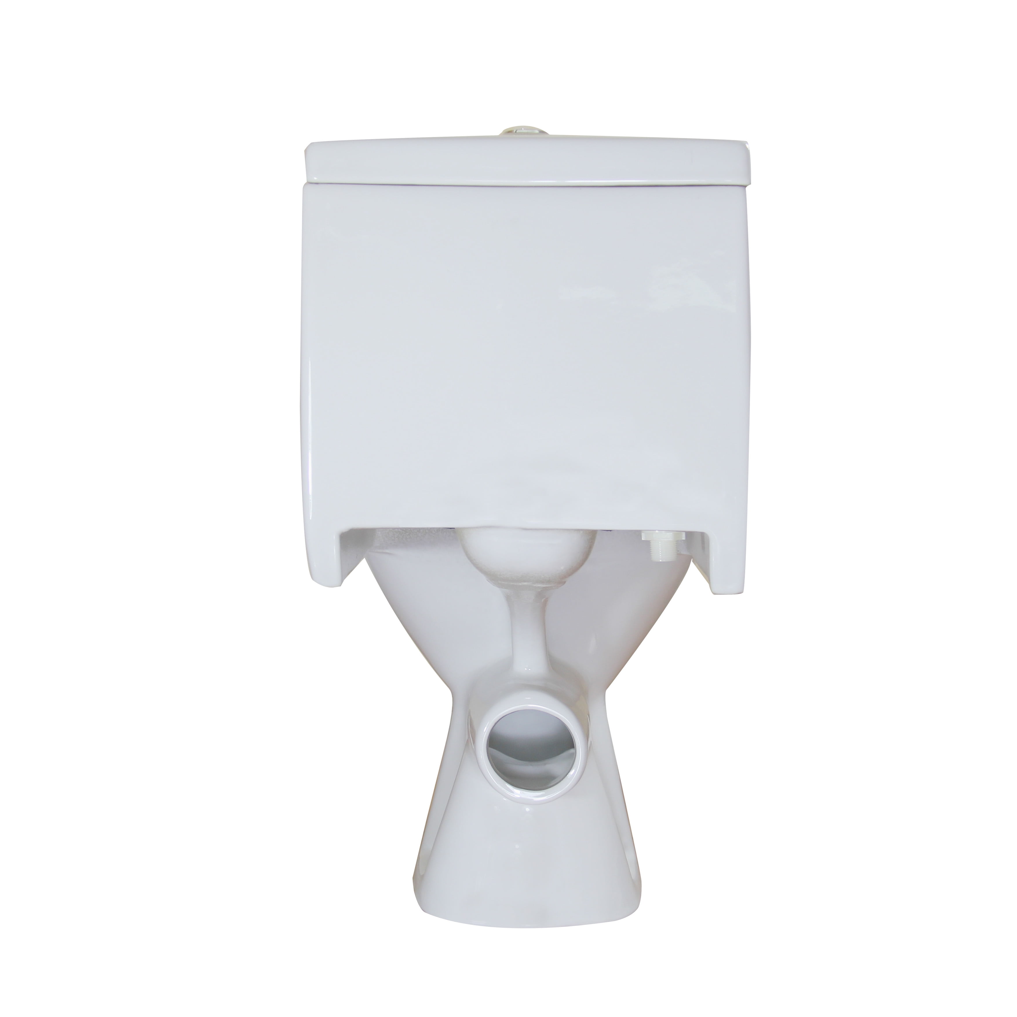 WinZo WZ5011 Rear Outlet One Piece Toilet Round Dual Flush 1.1/1.6 GPF P Trap Wall Discharge for Bathroom Basement, White
