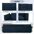 thumbnail image 6 of ACMEASE 110” Chenille 4 Seats Sofa W/2 Movable Ottoman, Modern Fabric U-Shaped Couch with Soft Backrest, Upholstered Sectional Sofa with Armrest Pillows for Living Room, Office, Blue, 6 of 7