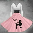 thumbnail image 2 of DGMIOCS Women's and Women's Plus Size Dress Lady Poodle Dress Fashion for Modern Women Fit and Flare in Easy Care Fabric Pink XXXL, 2 of 4