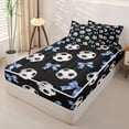 thumbnail image 2 of Homewish Ball Games Zipper Twin Comforter Sets with Fitted Sheet and 2 Pillowcases For Football Boys,Blue Cute Bows Girls Zipper Bedding Set,Black Reversible,4-Piece, 2 of 7