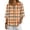 Orange, variant on OIOLOYJM Shirts for Women Plaid Button Down 3/4 Length Sleeve Dressy Blouses Fashion V-Neck Outfits Spring Elegant Loungewear Army Green L