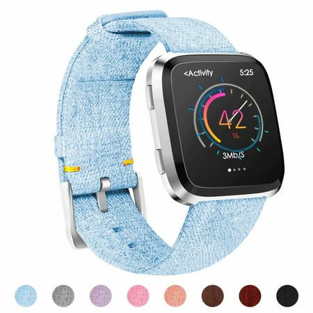 POY For Fitbit Versa Bands for Women Men, Woven Fabric Wrist Strap Adjustable Replacement Bands for Fitbit Versa Fitness Smart
