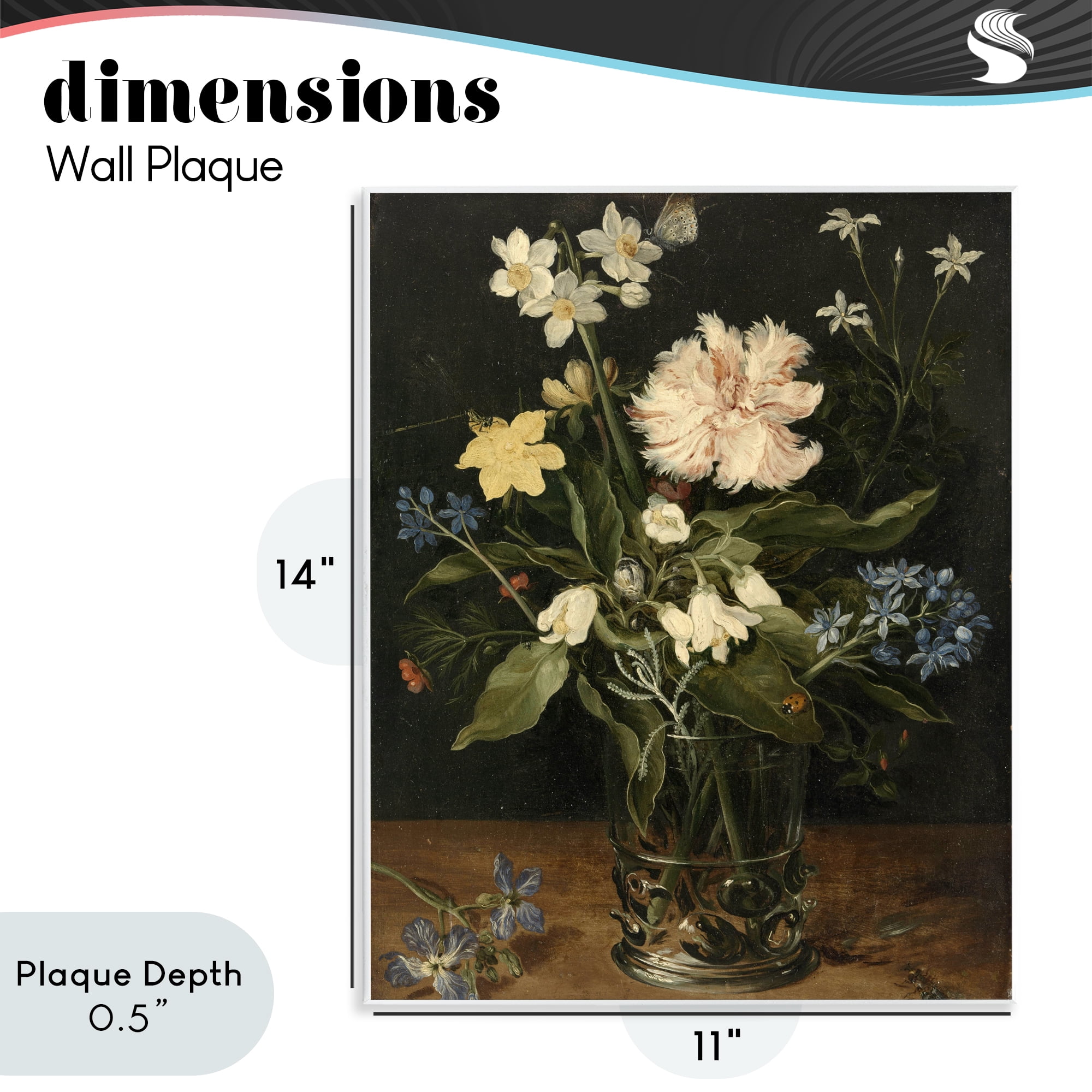 Stupell Industries Chrysanthemum & Flowers in Vase Wall Plaque Art, design by Vintage Hustle